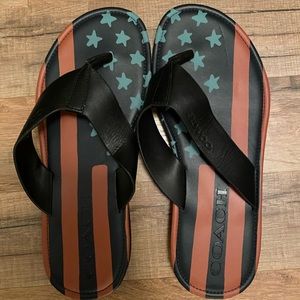 Brand new men’s Coach flip flops